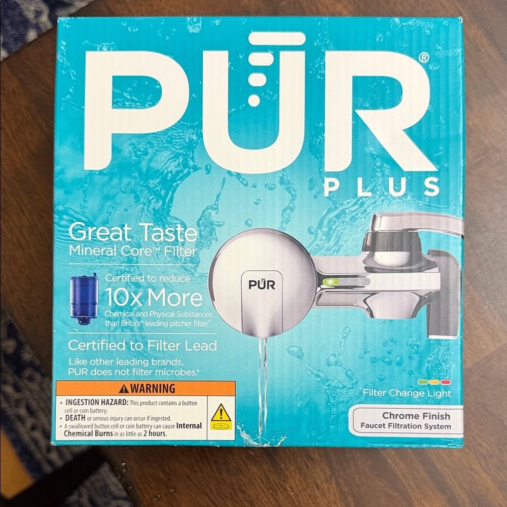 PUR PLUS Faucet Mount Water Filtration System Chrome Finish‎ PFM400H NWT